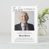 Elegant Grappig Mannen Foto 96ste verjaardag Kaart (Staand voorkant)