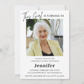 Elegant Grappig Roze Foto 93e verjaardag Kaart (Voorkant)