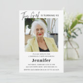 Elegant Grappig Roze Foto 93e verjaardag Kaart (Staand voorkant)