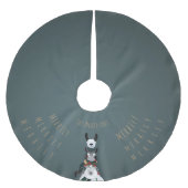 Elegant Grappig Schaap Ezel Llama Turquoise Kerstboom Rok (Voorkant)