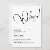 Elegant Grappig "Whoops!" Uitgestelde bruiloft Kaa Kaart (Voorkant)