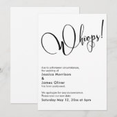 Elegant Grappig "Whoops!" Uitgestelde bruiloft Kaa Kaart (Voorkant / Achterkant)