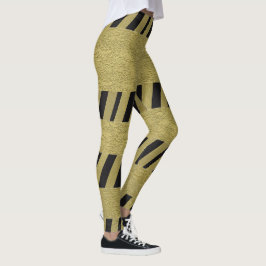 Elegant Grappig zwart goud strepen patroon Leggings