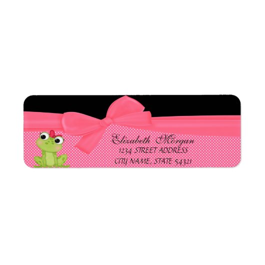 Elegant Grappige Cute Kikker Label (Voorkant)