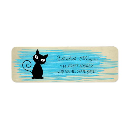 Elegant Grappige Schattige Kat Label (Voorkant)