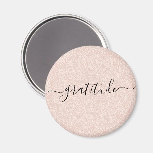 Elegant Gratitude blush roze script Magnet (Voorkant / Achterkant)