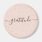 Elegant Gratitude blush roze script Magnet (Voorkant)