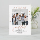 Elegant Gratitude Script Photo Corporate Business Folie Feestdagenkaart (Staand Voorkant)