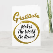 Elegant Gratitude Typografie Gold Glitter Custom Bedankkaart (Voorkant)