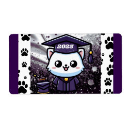 Elegant Gratuation Kat Paarse toga ballon Etiket