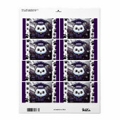 Elegant Gratuation Kat Paarse toga ballon Etiket (Full Sheet)