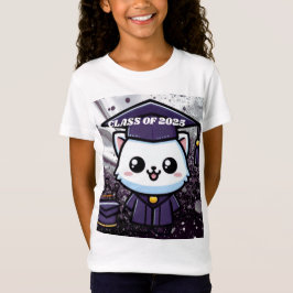 Elegant Gratuation Kat Paarse toga ballon T-shirt