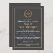 Elegant Gray 50 Year Class Reunion Laurel Wreath Kaart (Voorkant / Achterkant)