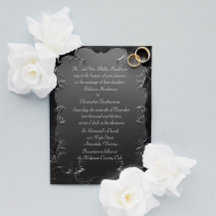 Elegant Gray and Silver Wedding Invitation