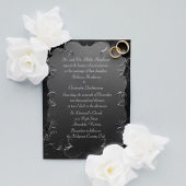 Elegant Gray and Silver Wedding Invitation Kaart