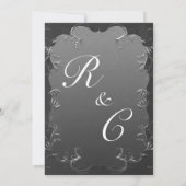 Elegant Gray and Silver Wedding Invitation Kaart (Achterkant)
