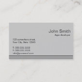 Elegant Gray Apps-ontwikkelaar Visitekaartje (Achterkant)