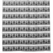 Elegant Gray Arabesque Vector Pattern on White Douchegordijn (Voorkant)