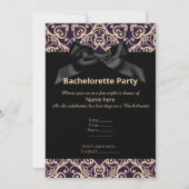 ELEGANT GRAY BLACK BOW BACHELORETTE INVITE KAART (Voorkant)