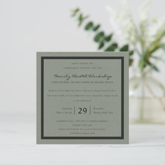 ELEGANT GRAY BLACK DAMASK CLASSIC WORKSHOP EVAL KAART (Staand voorkant)
