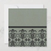 ELEGANT GRAY BLACK DAMASK CLASSIC WORKSHOP EVAL KAART (Achterkant)
