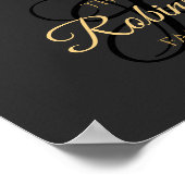 Elegant Gray Black Gold Photo Collage Familienaam Poster (Hoek)