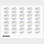 Elegant Gray Blue Agate Dank je Ronde Sticker (Vel)