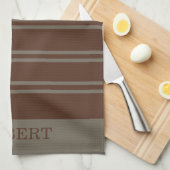 Elegant Gray &Brown Abstract Pattern script Name Theedoek (Quarter Fold)