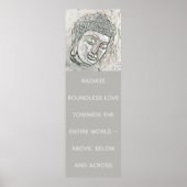 Elegant Gray Buddha Portrait Inspirerend Quote Poster (Voorkant)