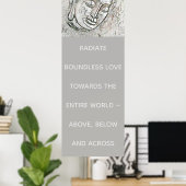 Elegant Gray Buddha Portrait Inspirerend Quote Poster (Thuiskantoor)