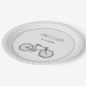 Elegant Gray Chevron fiets 2 Papieren Bordje (Gekanteld)