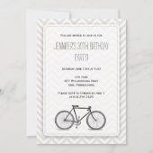 Elegant Gray Chevron fiets Birthday Kaart (Voorkant)