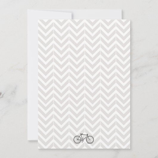 Elegant Gray Chevron  fiets Birthday Kaart (Achterkant)