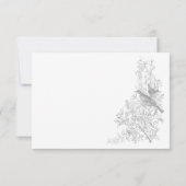 Elegant Gray Chinoiserie Nature & Birds Wedding QR RSVP Kaartje (Achterkant)