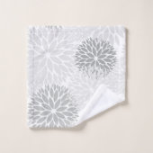 Elegant Gray Dahlia Floral Bad Handdoek (Wasdoekje)