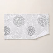 Elegant Gray Dahlia Floral Bad Handdoek (Handdoek)