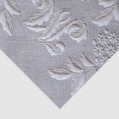 Elegant Gray Embroidery Floral Monogram letter M Tissuepapier (Detail)