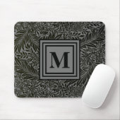 Elegant Gray en Black Monogrammed William Morris Muismat (Met muis)