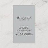 Elegant Gray Essential Oils Aromatherapie Visitekaartje (Achterkant)