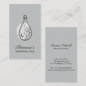 Elegant Gray Essential Oils Aromatherapie Visitekaartje (Voorkant / Achterkant)