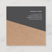 Elegant Gray Faux Kraft Geometric Consultant Vierkante Visitekaartje (Achterkant)