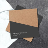 Elegant Gray Faux Kraft Geometric Consultant Vierkante Visitekaartje