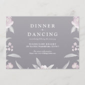 Elegant gray floral Chinoiserie Weddenschappen Informatiekaartje (Voorkant)