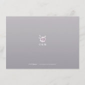 Elegant gray floral Chinoiserie Weddenschappen Informatiekaartje (Achterkant)