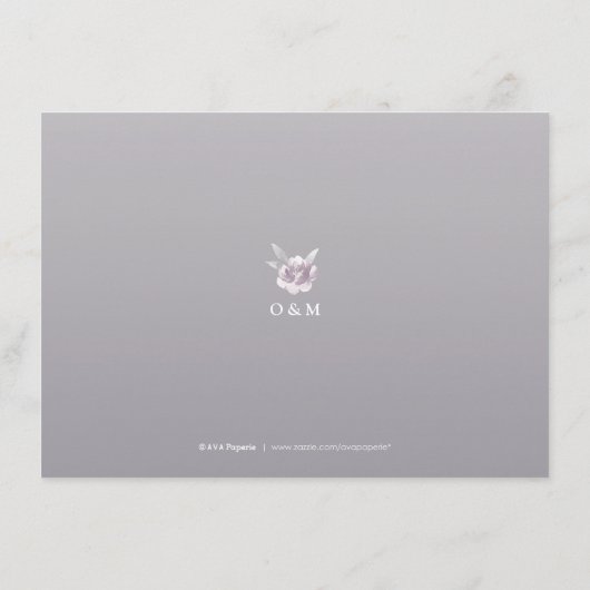 Elegant gray floral Chinoiserie Weddenschappen Informatiekaartje (Achterkant)