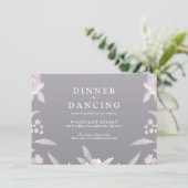 Elegant gray floral Chinoiserie Weddenschappen Informatiekaartje (Staand voorkant)
