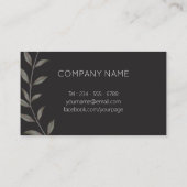 Elegant Gray Floral minimalistisch Visitekaartje (Achterkant)