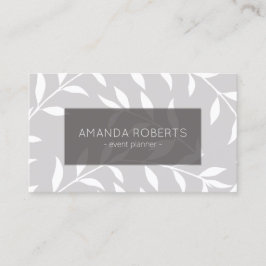 Elegant Gray Floral minimalistisch Visitekaartje