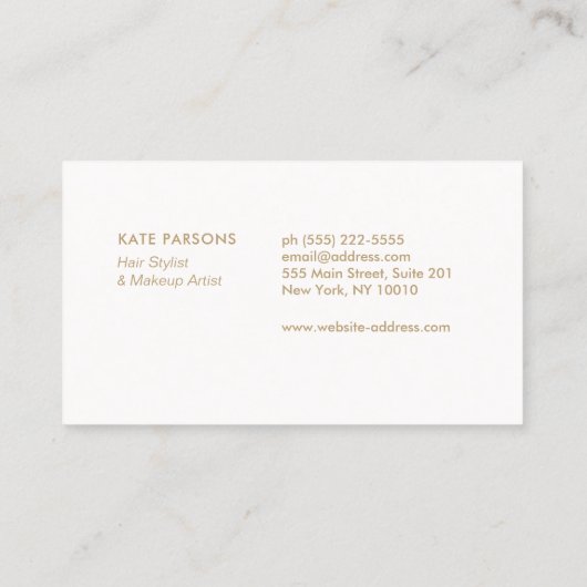 Elegant Gray Floral Pattern Beauty Salon Visitekaartje (Achterkant)