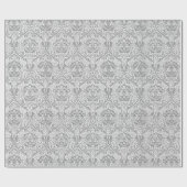 Elegant Gray Floral Pattern Cadeaupapier (Vlak)